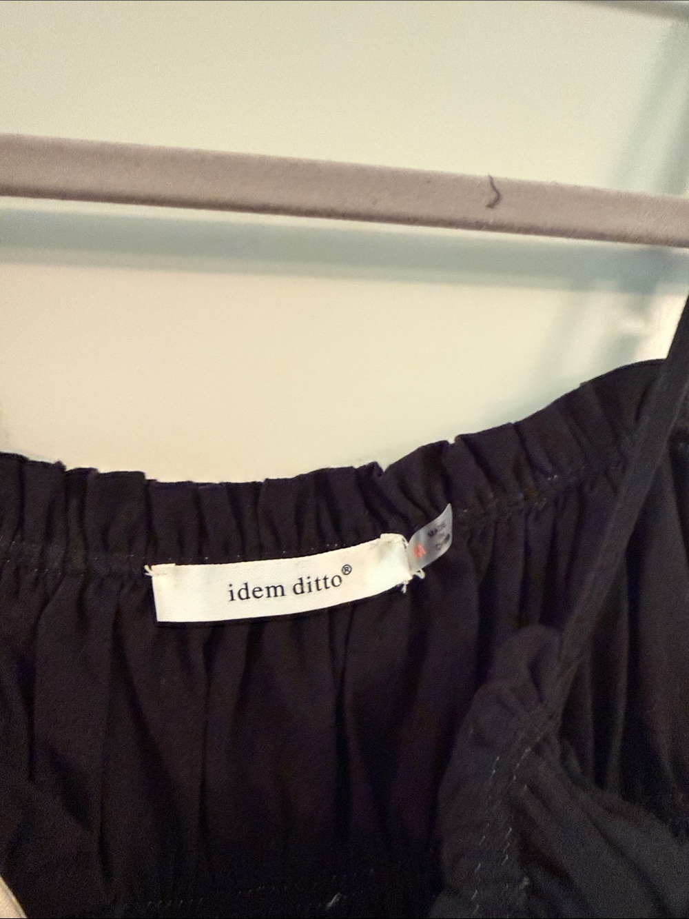 Women’s Black Mini Dress with Cream Trim - Picture 2 of 2